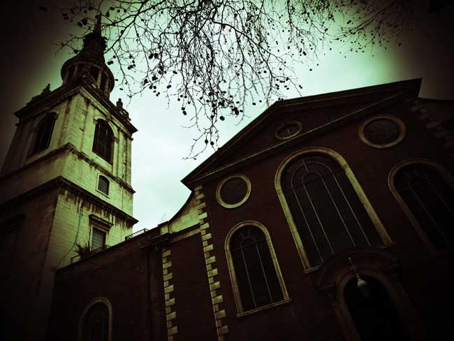 The church tower of St Mary Le Bow.