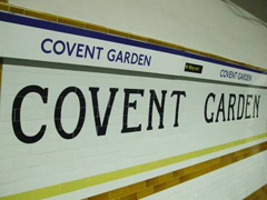 Covent Garden Station Platform sign.