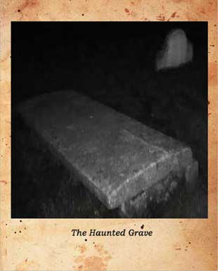 The haunted grave in our final churchyard.